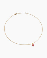 Cable Collectibles® Teen Heart Necklace in 18K Yellow Gold with Rhodolite Garnet